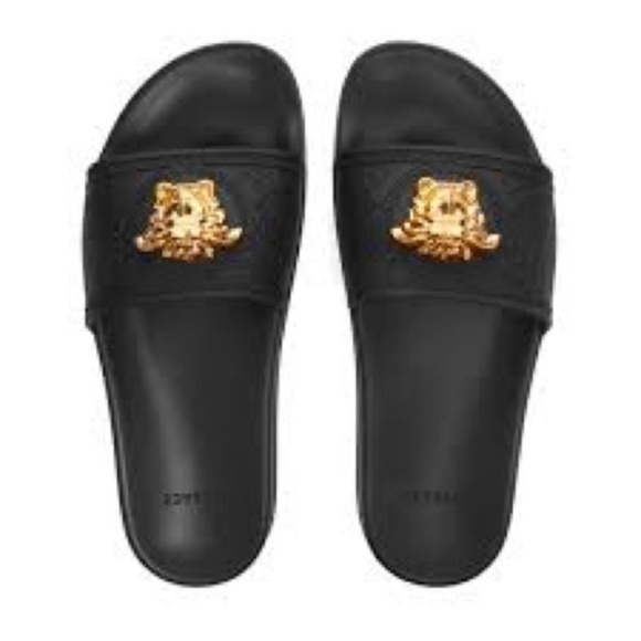 NIB Versace Women's Medusa Slide Sandals in Black/ Gold - Size 37 - Picture 3 of 15